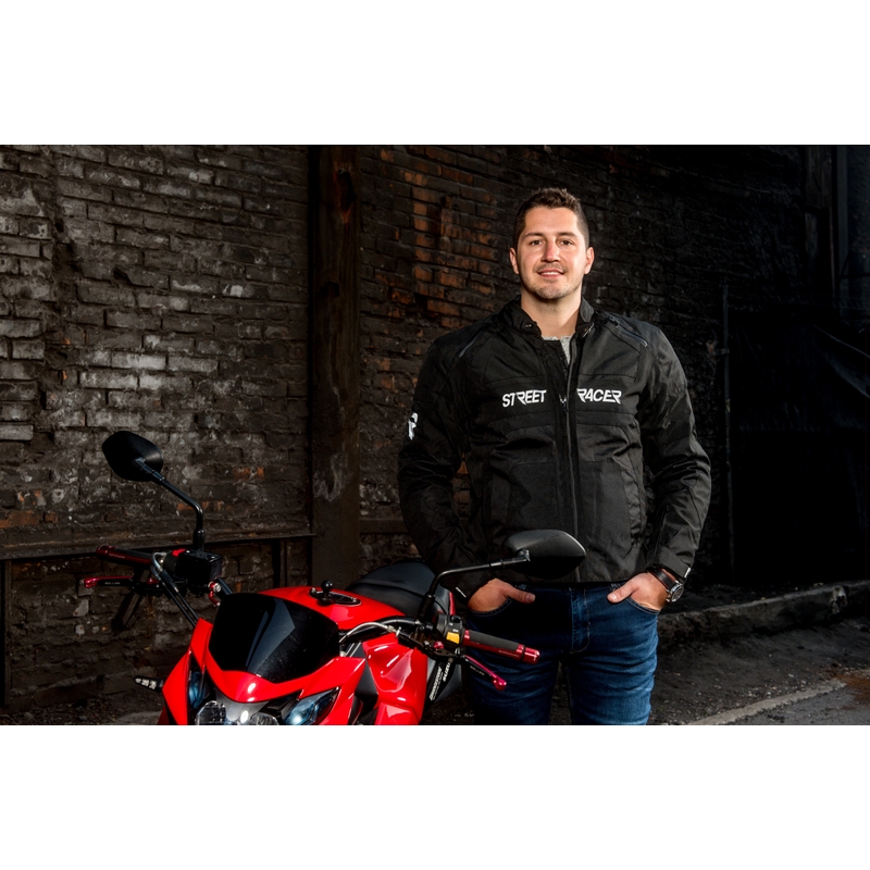 Bunda na motorku Street Racer Definit černá výprodej