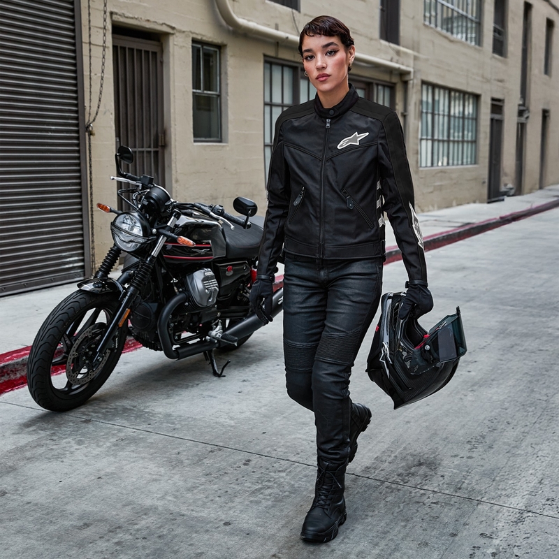 "Alpinestars" moteriška STELLA T-DYNO AIR juodai balta motociklininko striukė