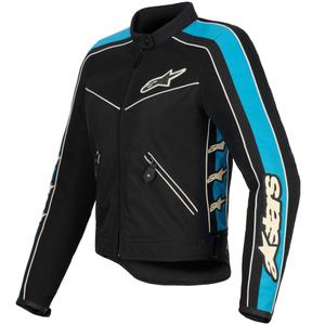 Alpinestars STELLA T-DYNO AIR Moteriška motociklininko striukė Black-Light Blue-Beige