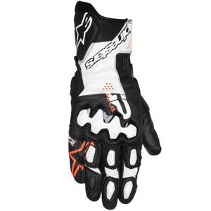 Alpinestars GP Plus R V3 juodai-baltai-fluo raudonos motociklininko pirštinės
