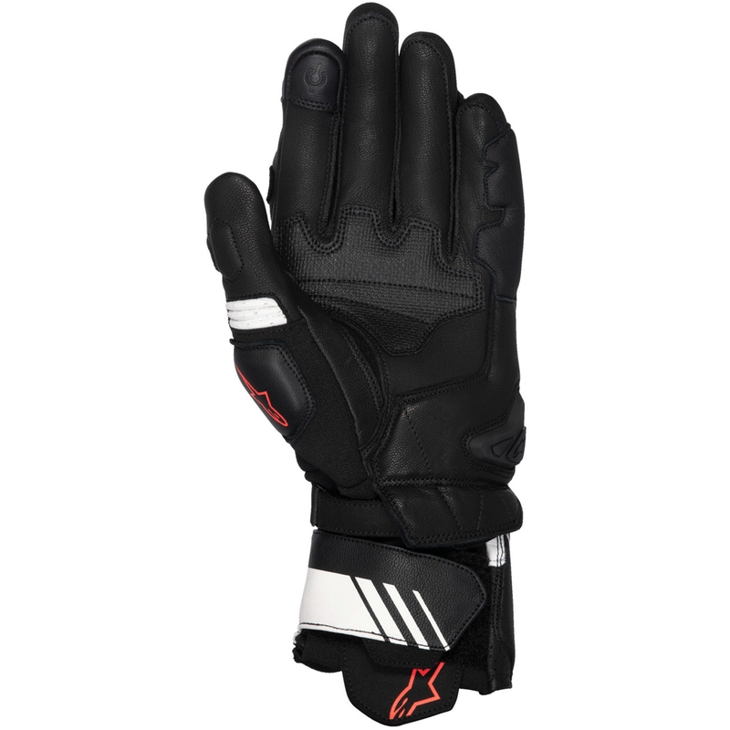 Alpinestars GP Plus R V3 juodai-baltai-fluo raudonos motociklininko pirštinės