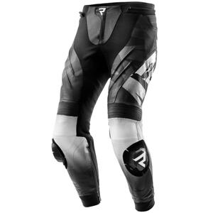 Rebelhorn Inferno juodai baltos odinės motociklininko kelnės