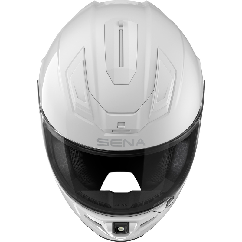 SENA integralus motociklininko šalmas su "Phantom" ausinėmis baltos spalvos
