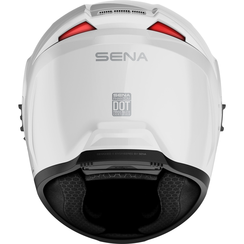 SENA integralus motociklininko šalmas su "Phantom" ausinėmis baltos spalvos