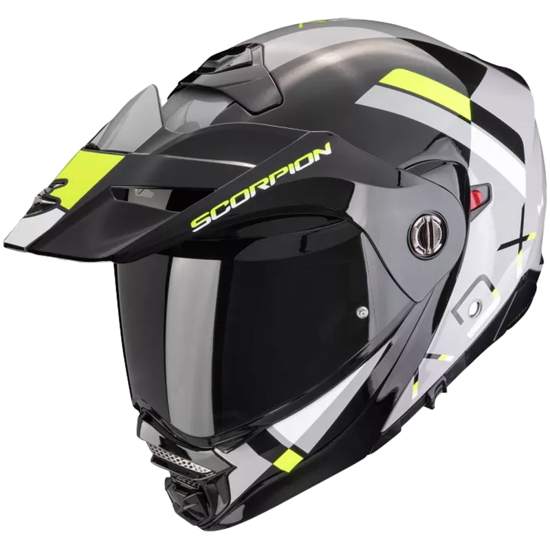 Scorpion ADX-2 GALANE atlenkiamas motociklo šalmas pilkai juodas-fluorescencinis geltonas išpardavimas