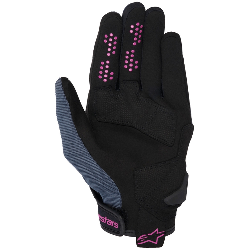 Alpinestars Chrom V2 tamsiai pilkos-juodos-violetinės moteriškos motociklininko pirštinės