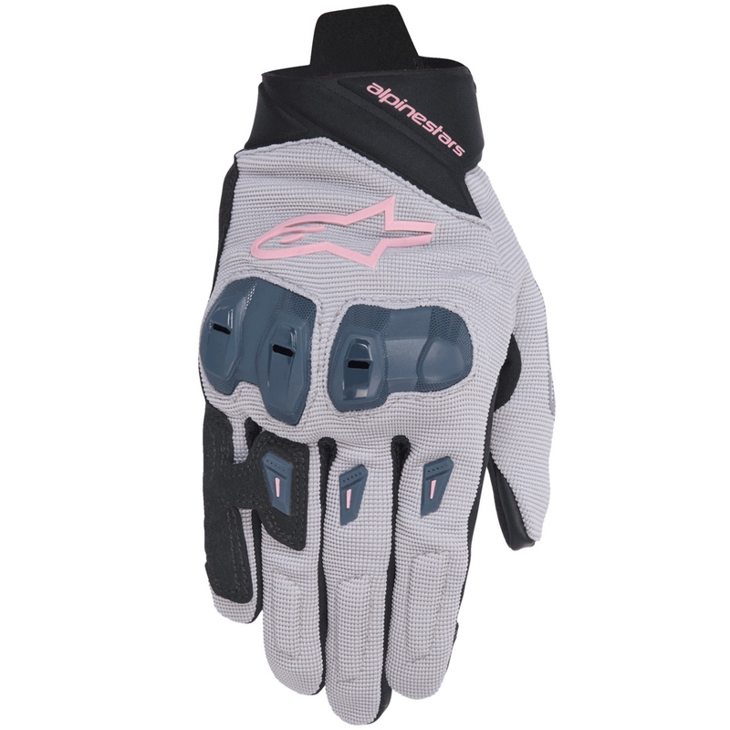 Alpinestars STELLA SP X 1 moteriškos motociklininko pirštinės pilkai-juoda-tamsiai pilka-rožinė