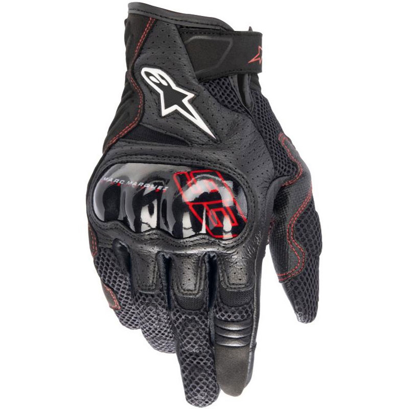 Motociklininko pirštinės Alpinestars Rio Hondo V2 Air MM93 kolekcija juoda ir raudona