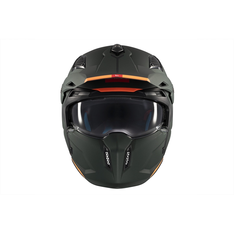 Otevřená helma s maskou MT Streetfighter SV S Solid A6 matná zelená s iridiovou clonou