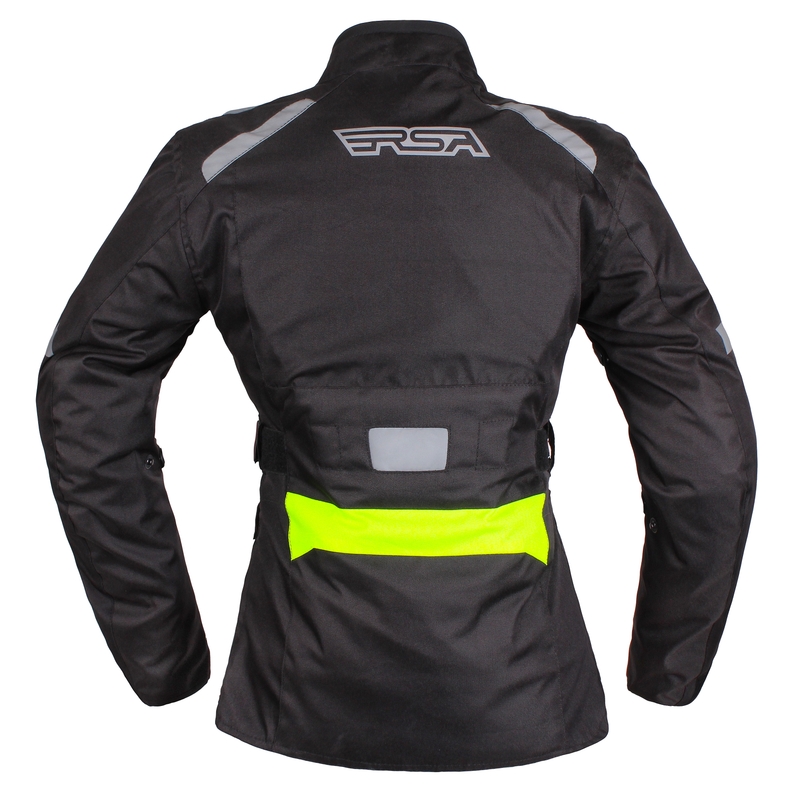 Dámská bunda na motorku RSA Gun černo-fluo žlutá výprodej
