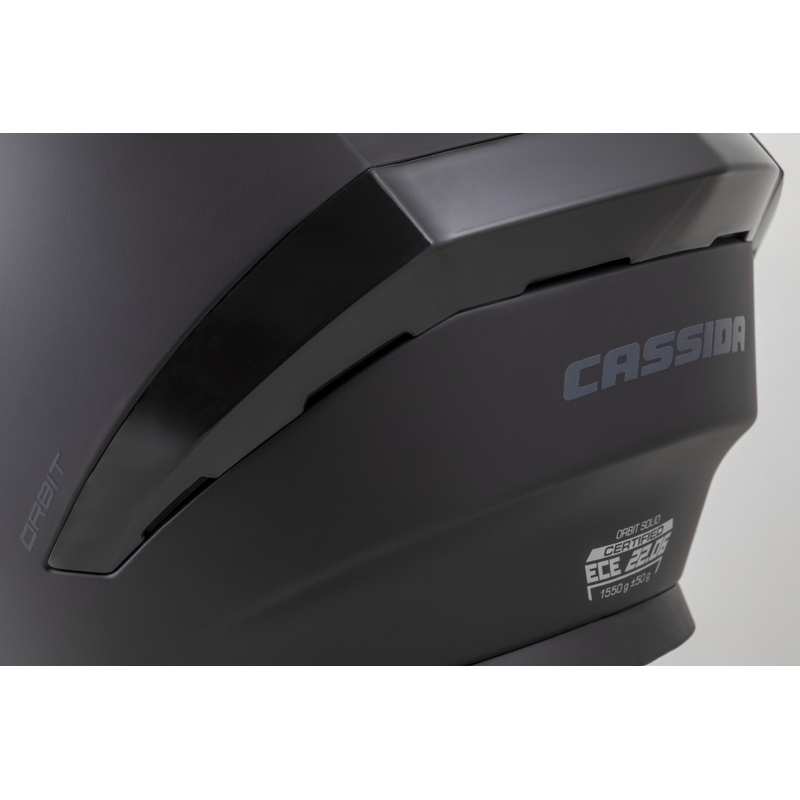 "Cassida Orbit Solid" vientisas integruotas motociklininko šalmas matinės juodos spalvos
