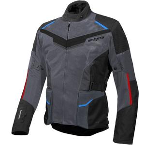 Motociklininko striukė Seventy Degrees SD-JT70 Atacama pilkai mėlyna-raudona