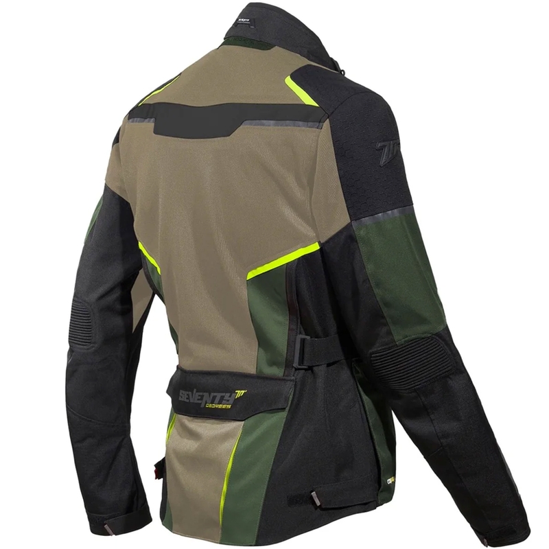 Motociklininko striukė Seventy Degrees SD-JT70 Atacama sand-green-fluo yellow