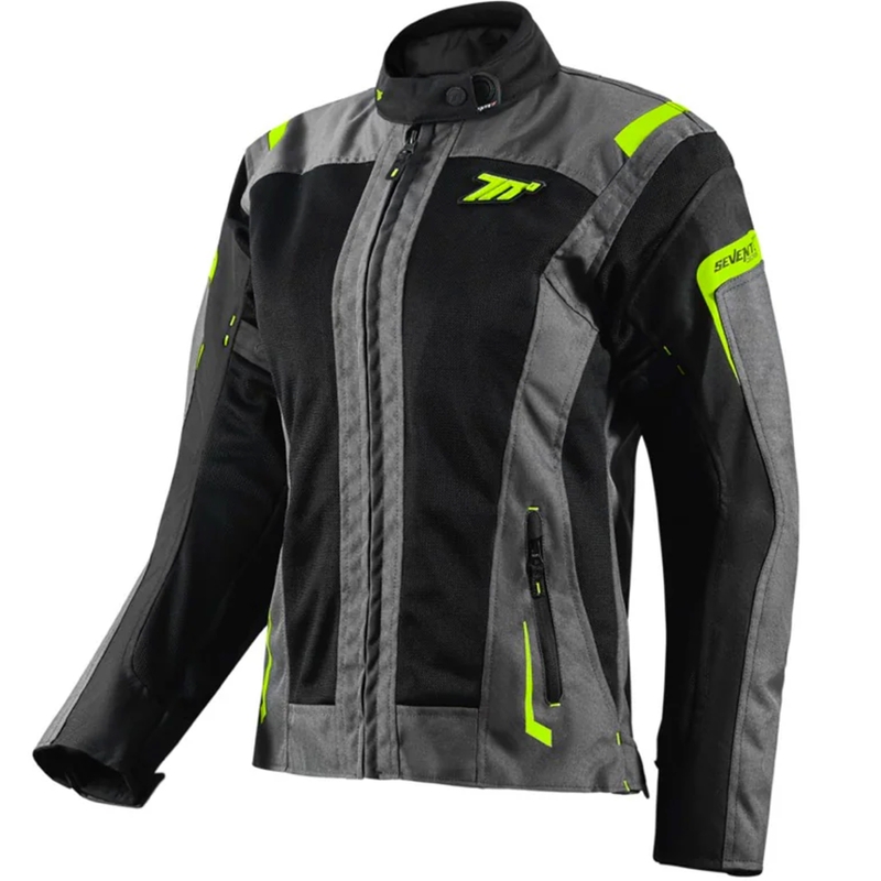 Moteriška motociklininko striukė Seventy Degrees SD-JT68 Sahara black-fluo yellow