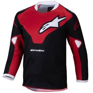 Alpinestars Racer Veil Vaikiški motokroso marškinėliai juodai raudoni
