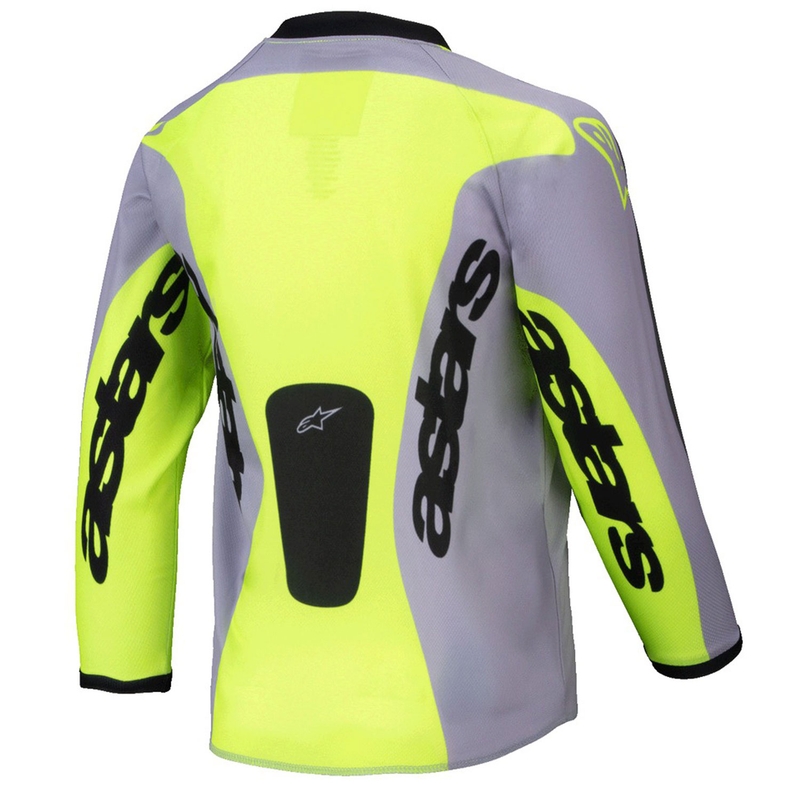Alpinestars Racer Veil Vaikiški motokroso marškinėliai pilka-fluo geltona