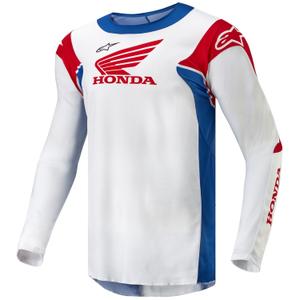 Motokroso marškinėliai Alpinestars Racer Iconic Honda collection balta-mėlyna-raudona-juoda