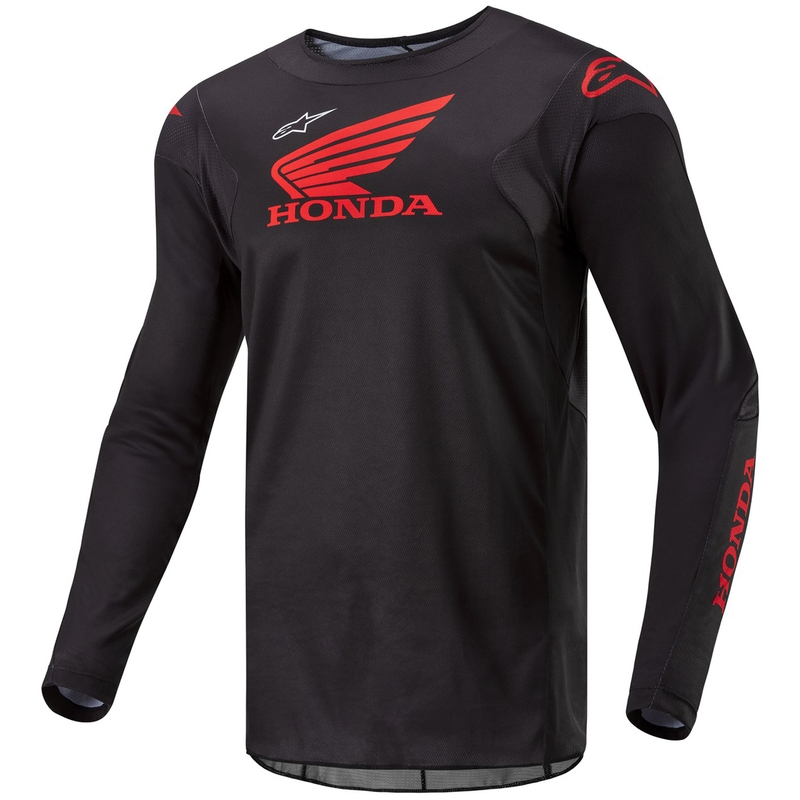 Alpinestars Racer Iconic Honda motokroso marškinėliai juodai raudoni