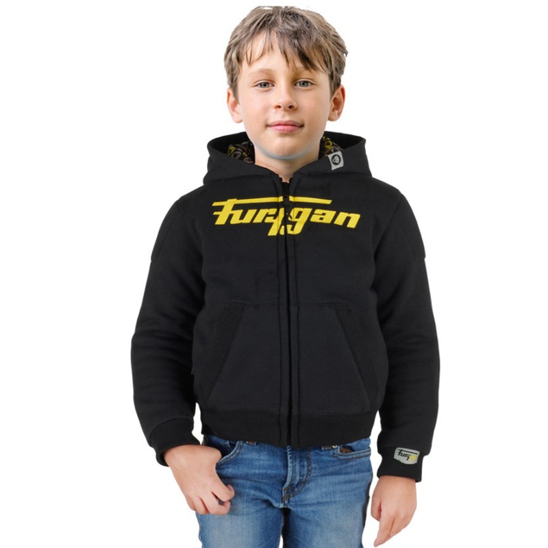 Furygan Luxio Kid Juodai geltoni motociklininko marškinėliai