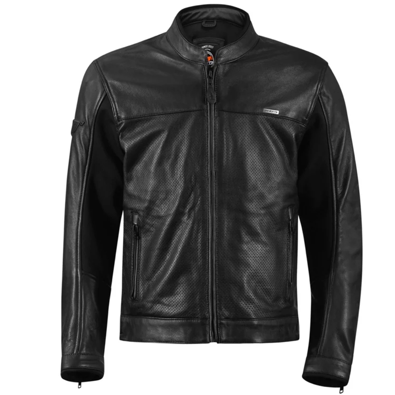 Seventy Degrees SD-JL4 Legend Classic juoda odinė motociklininko striukė