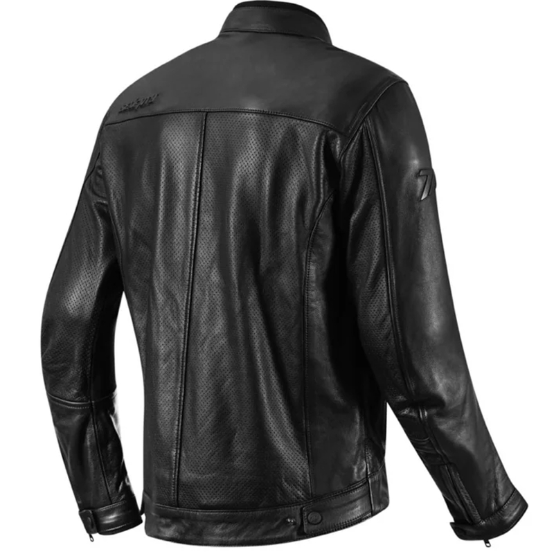 Seventy Degrees SD-JL4 Legend Classic juoda odinė motociklininko striukė