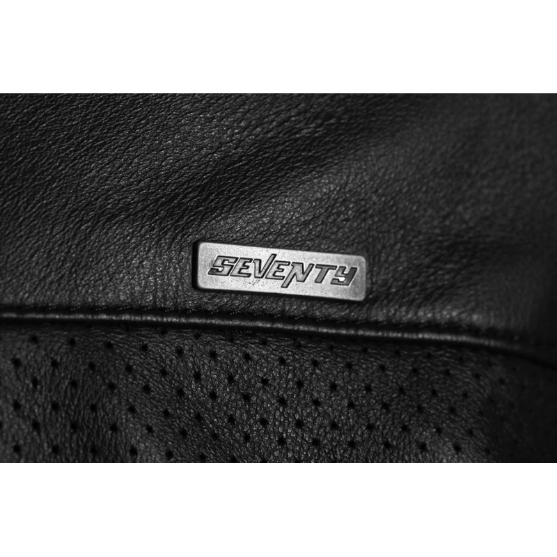 Seventy Degrees SD-JL4 Legend Classic juoda odinė motociklininko striukė