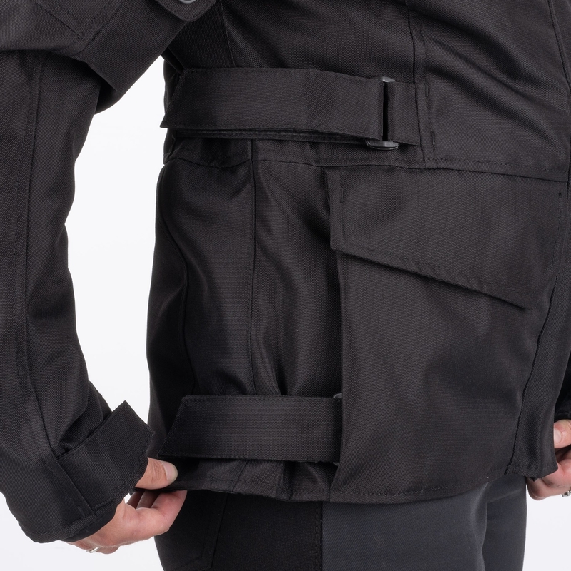 Moterų "Oxford Spartan Long WP" juoda motociklininko striukė