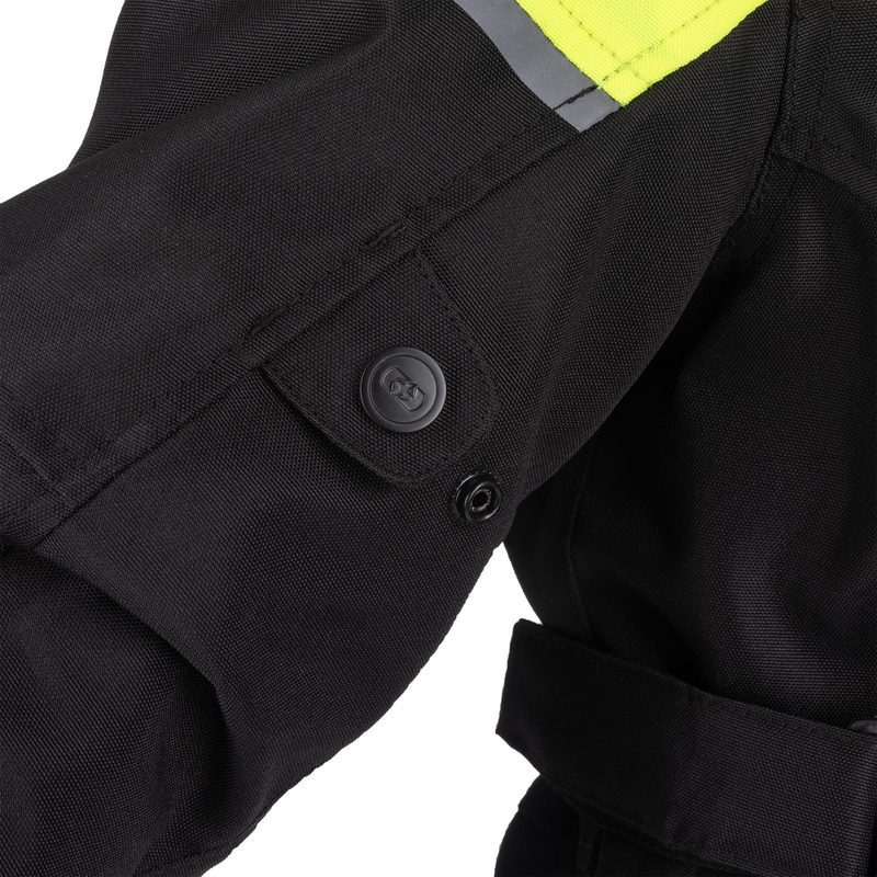 Moteriška "Oxford Spartan Long WP Black-Fluo Yellow" motociklininko striukė