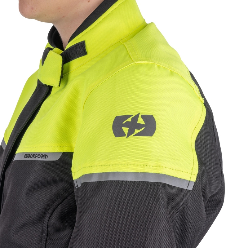 Moteriška "Oxford Spartan Long WP Black-Fluo Yellow" motociklininko striukė