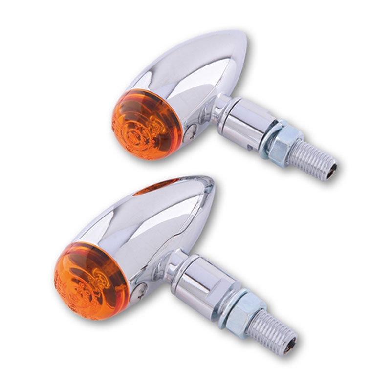 Žibintai motociklui "Highsider Smart Micro-bullet" chromuoti