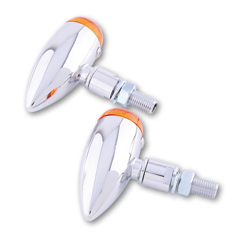 Žibintai motociklui "Highsider Smart Micro-bullet" chromuoti