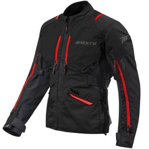 Seventy Degrees SD-JT67 Tanami juodai raudona motociklininko striukė