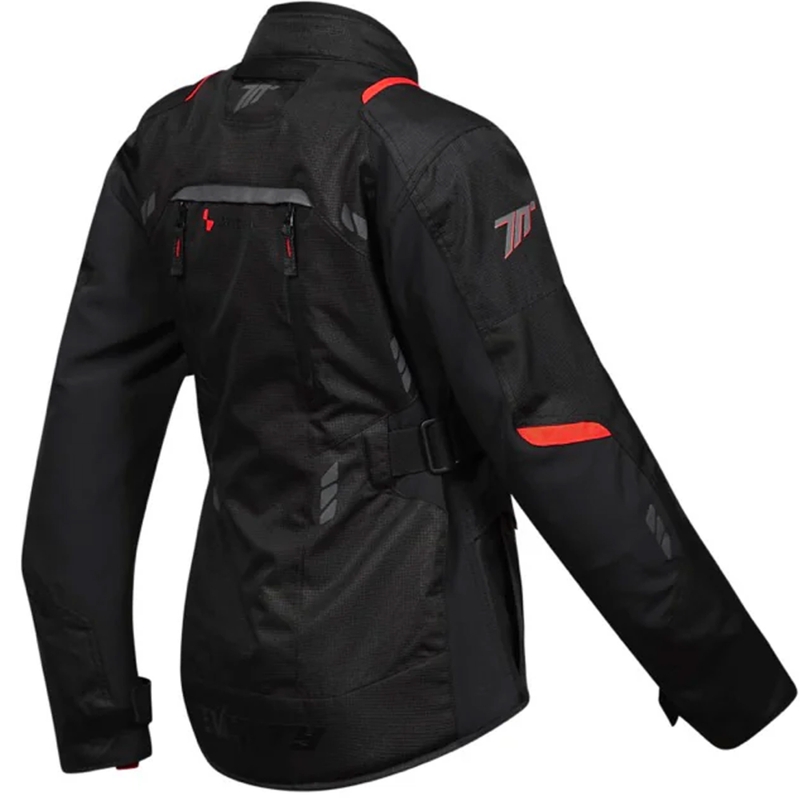 Moteriška Seventy Degrees SD-JT69 Tanami juodai raudona motociklininko striukė