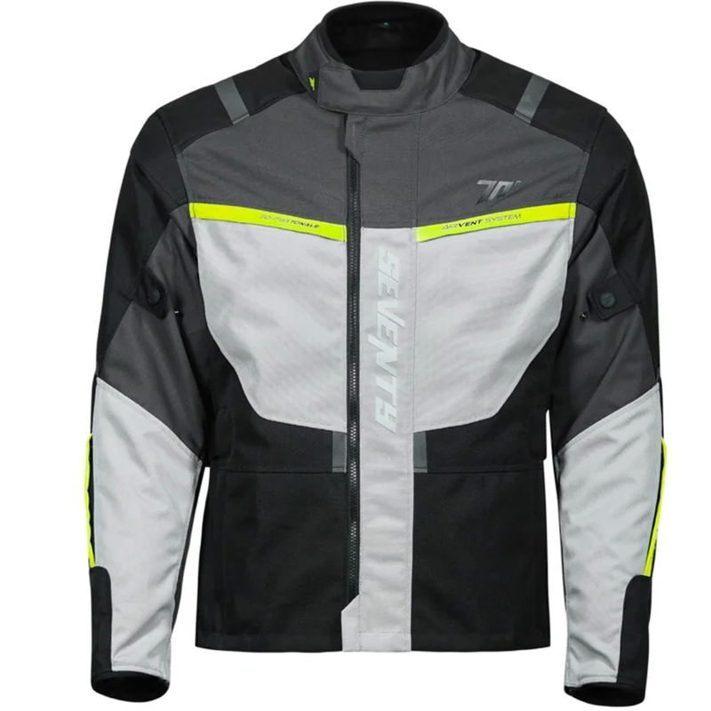 Motociklininko striukė Seventy Degrees SD-JT83 Tonale black-grey-fluo yellow