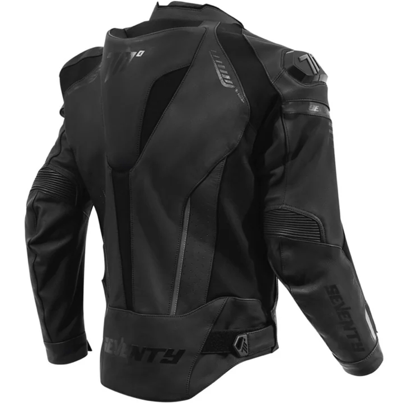 Odinė motociklininko striukė Seventy Degrees SD-JL24 Spoiler juoda