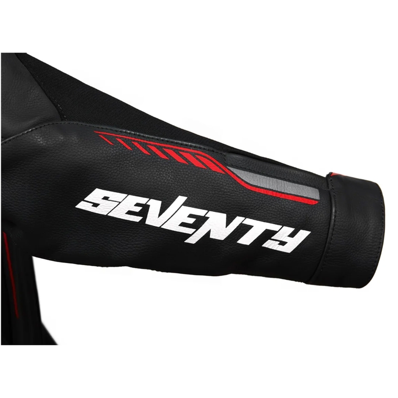 Odinė motociklininko striukė Seventy Degrees SD-JL24 Spoiler juoda-raudona