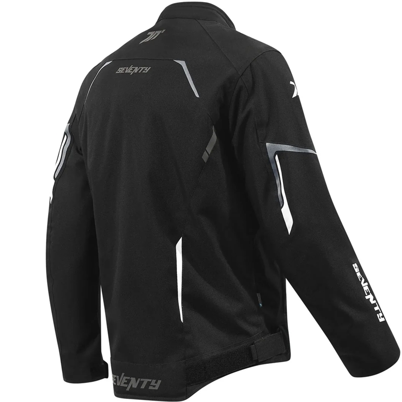 Seventy Degrees SD-JR65 Piston juoda/pilka/balta motociklininko striukė