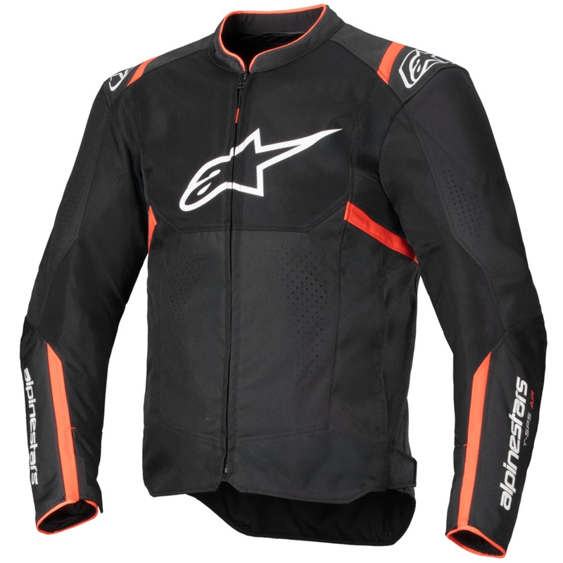 Alpinestars T-SPS Air V2 motociklo striukė, juoda-fluorescencinė raudona