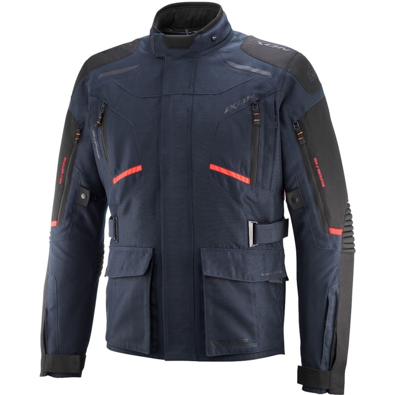 Motociklininko striukė IXON Midgard blue-fluo red