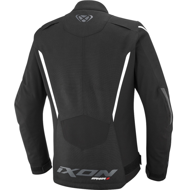 Moteriška motociklininko striukė IXON Striker 2 Lady juoda ir balta