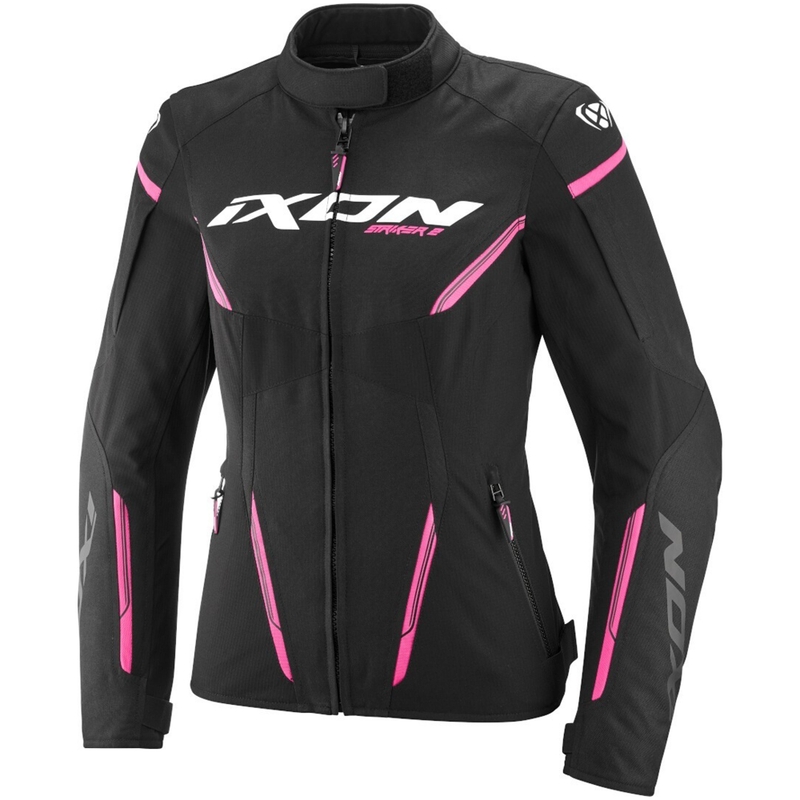 Moteriška motociklininko striukė IXON Striker 2 Lady juoda ir rožinė