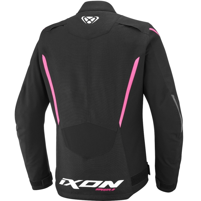 Moteriška motociklininko striukė IXON Striker 2 Lady juoda ir rožinė
