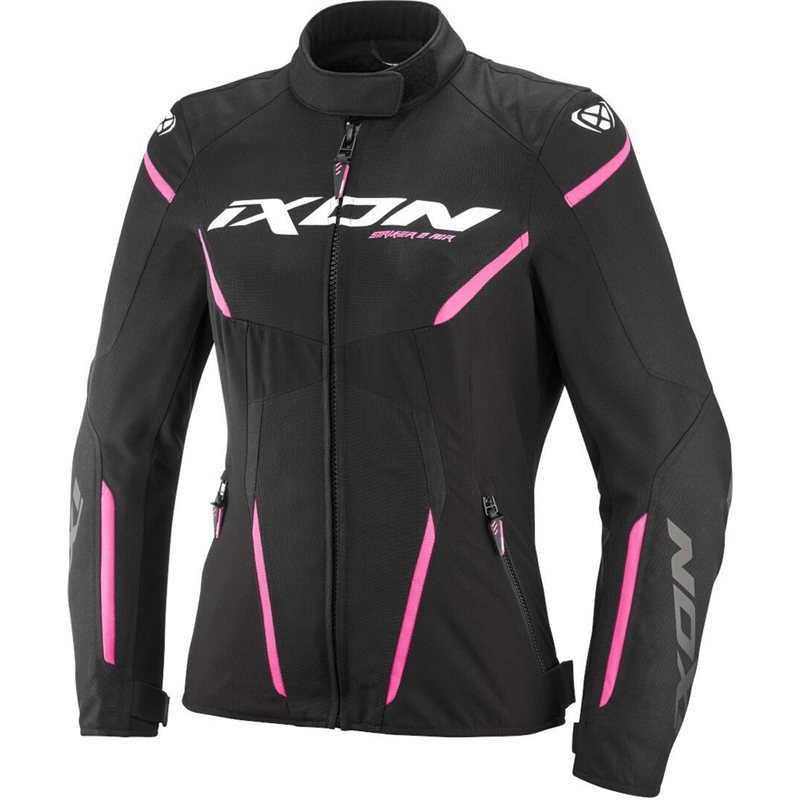 Moteriška motociklininko striukė IXON Striker 2 Air WP Lady juoda ir rožinė