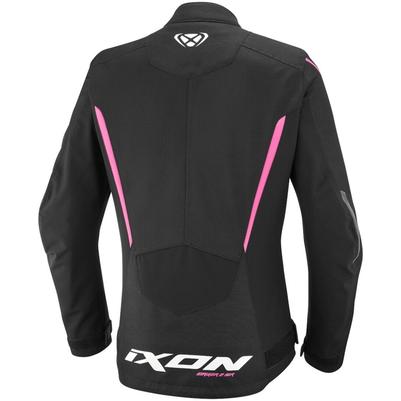 Moteriška motociklininko striukė IXON Striker 2 Air WP Lady juoda ir rožinė