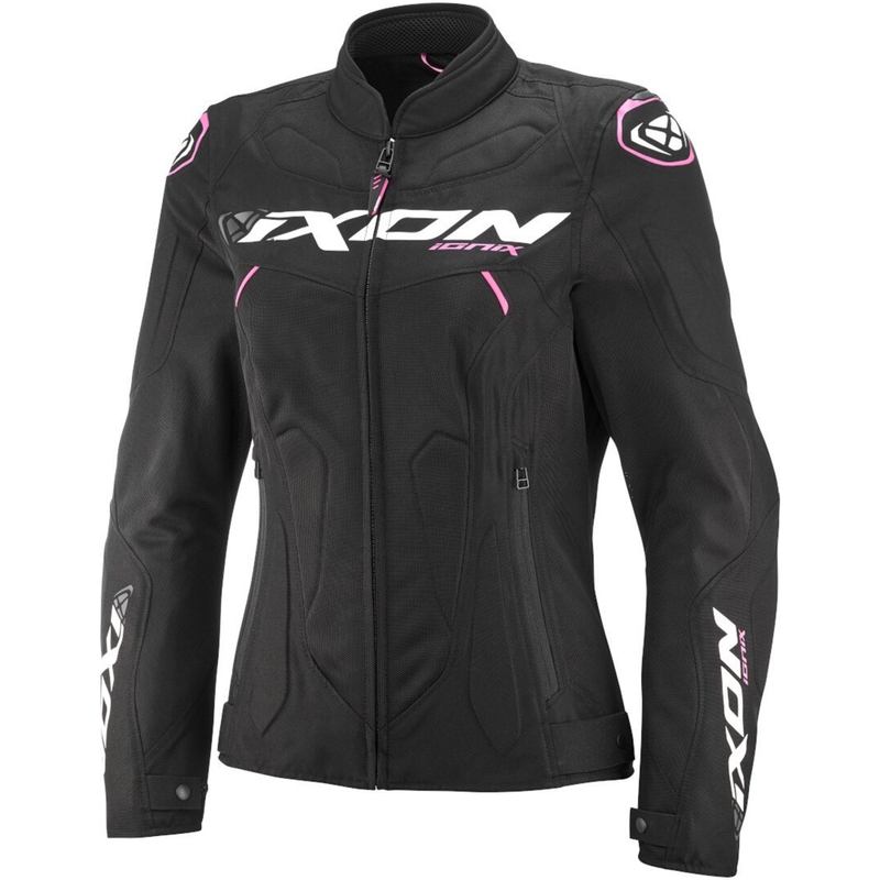 Moteriška motociklininko striukė IXON Ionix Lady juoda ir rožinė