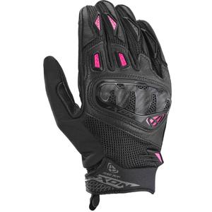 Moteriškos IXON Rise Air 2 Black and Pink motociklininko pirštinės