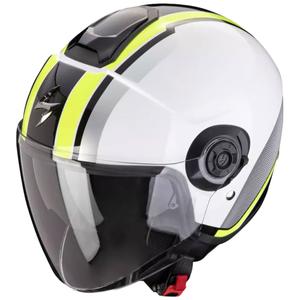 Atviras motociklininko šalmas Scorpion EXO-CITY II VEL white-fluo yellow