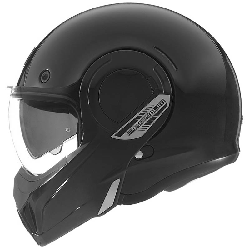 NOX PREMIUM Stratos apverčiamas motociklininko šalmas matinės juodos spalvos