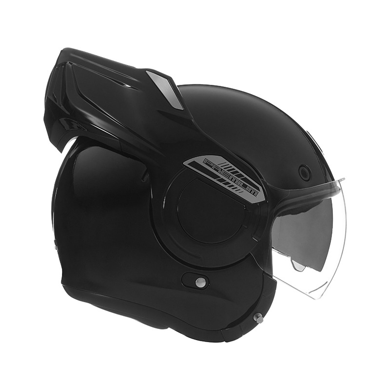 NOX PREMIUM Stratos apverčiamas motociklininko šalmas matinės juodos spalvos