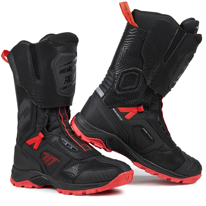 Seventy Degrees SD-BA6 Stelvio High juodai raudoni motociklininko batai